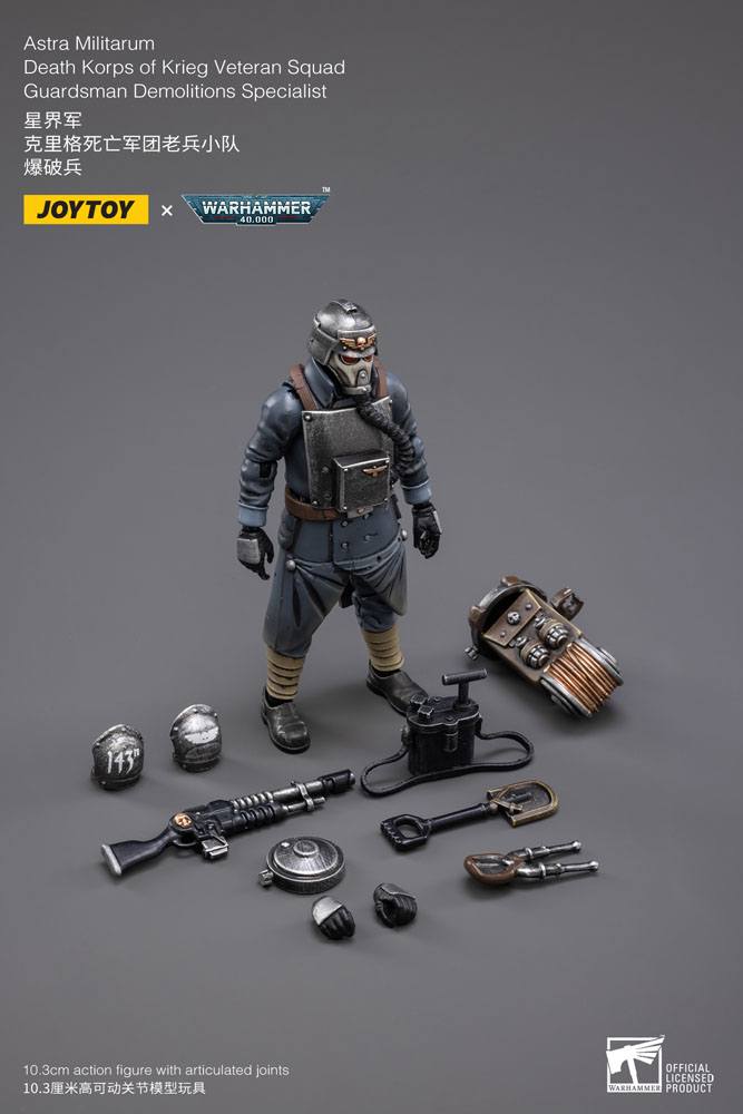 Warhammer 40k Action Figure 1/18 Death Korps of Krieg Veteran Squad Guardsman Demolitions Specialist - Joy Toy (CN) Action Figures