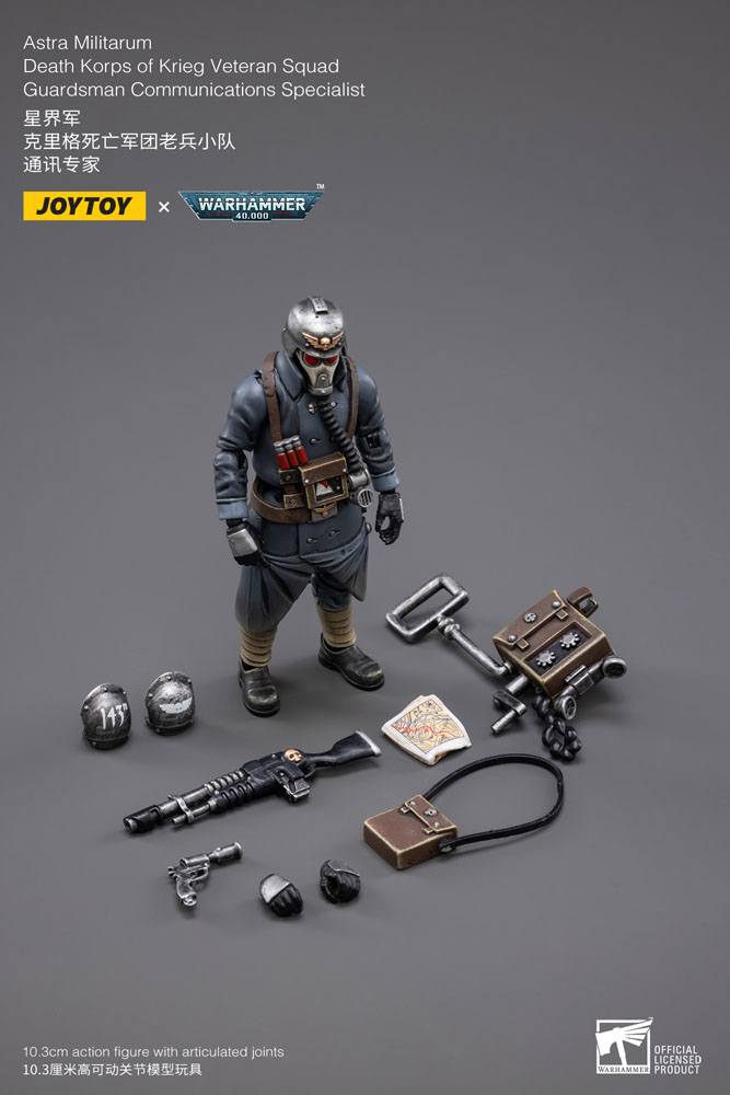 Warhammer 40k Action Figure 1/18 Death Korps of Krieg Veteran Squad Guardsman Communications Specialist - Joy Toy Action Figures