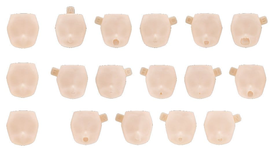Megami Device M.S.G. Plastic Model Kit 10 Face Set Puni Mofu 01 Skin Color A - Kotobukiya Model Kits