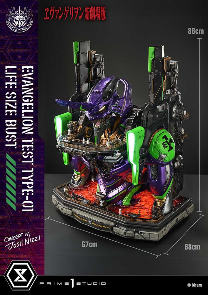 Neon Genesis Evangelion Life Size Bust 1/1 Test Type-01 (Concept by Josh Nizzi) 86 cm - Prime 1 Studio Statues & Busts