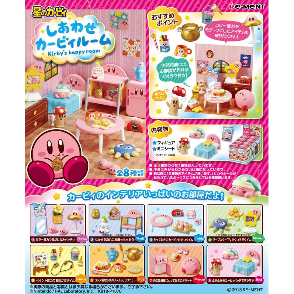 Kirby Mini Figures Kirby's Happy Room Display (8) - Re-Ment Blind Boxes, Mini Figures & Capsule Toys