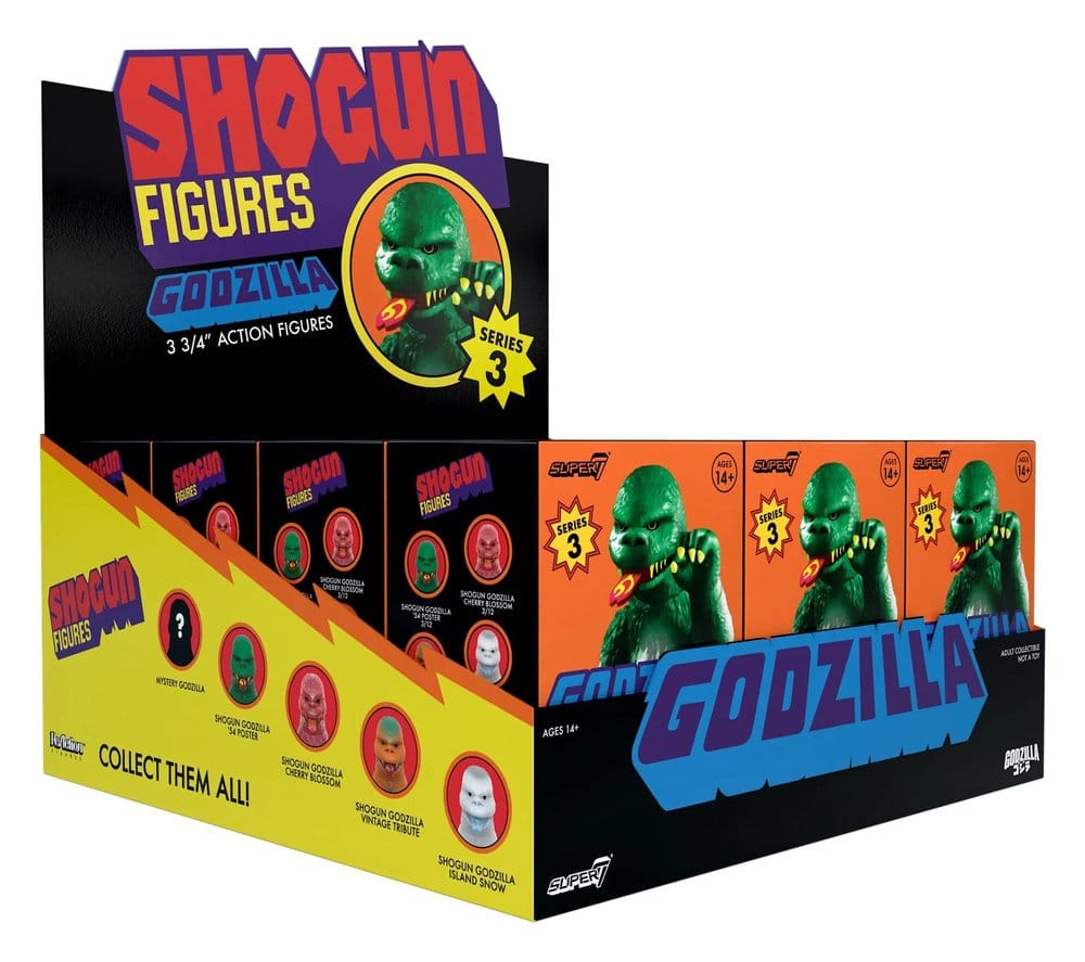 Godzilla Toho (Shogun V3) Action Figure Blind Box Wave 9 Display Box Qty 12 - Super7 Action Figures, Blind Boxes