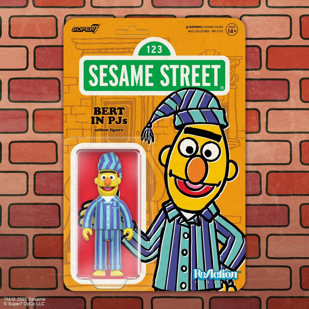 Sesame Street ReAction Action Figure Wave 06 Bert (PJ) - Super7 Action Figures