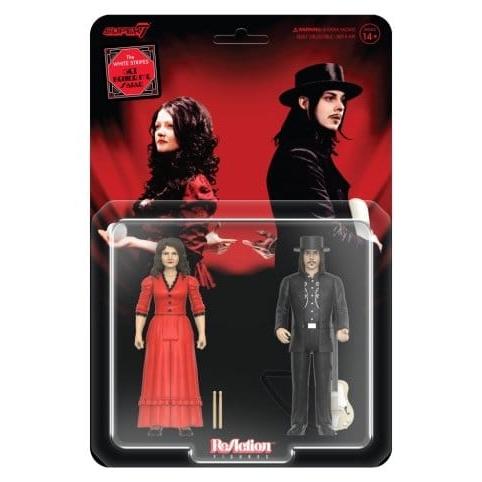 White Stripes ReAction Action Figures 2-Pack Wave 01 The White Stripes (Get Behind Me Satan) - Super7 Action Figures