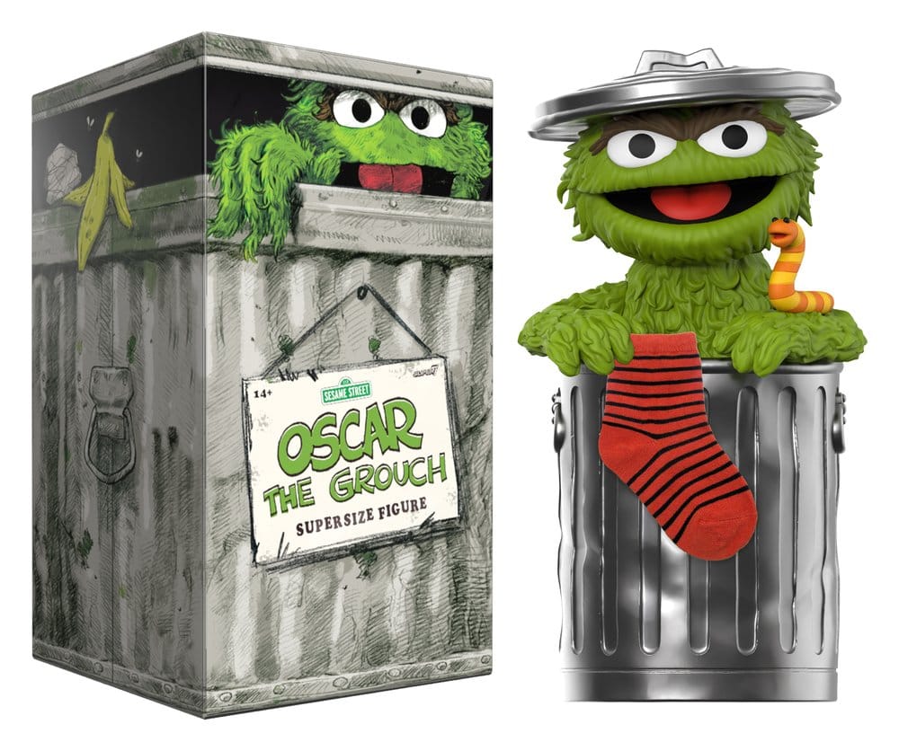 Sesame Street SuperSize Vinyl Figure Oscar The Grouch - Super7 Statues