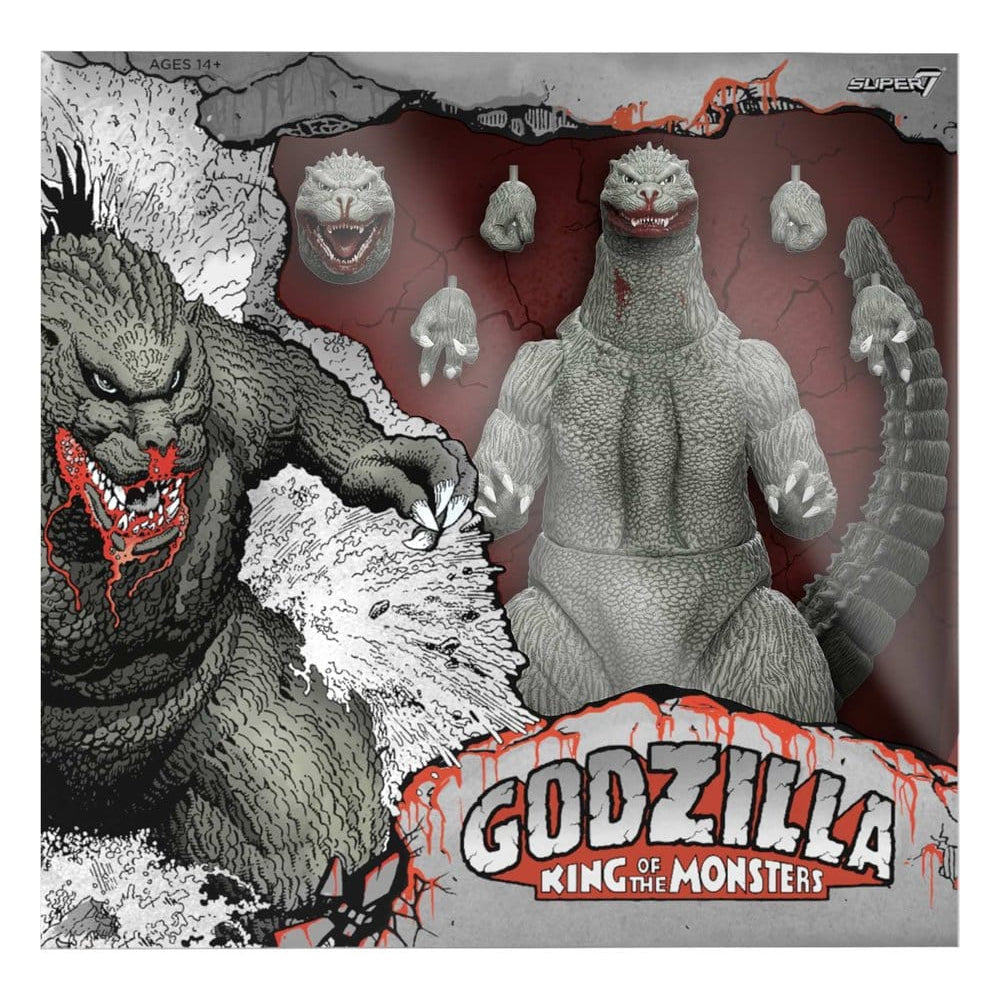 Godzilla (1989) Toho Ultimates Action Figure - Godzilla (Greyscale Comic Book - Thirsty for Blood) - Super7 Action Figures