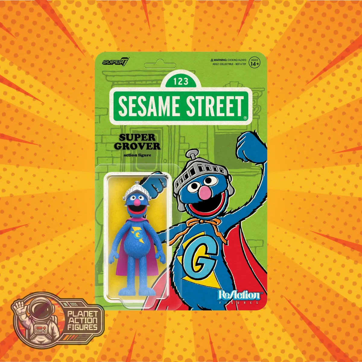 Sesame Street: Super Grover: Wave 03: ReAction: Action Figure: Super7