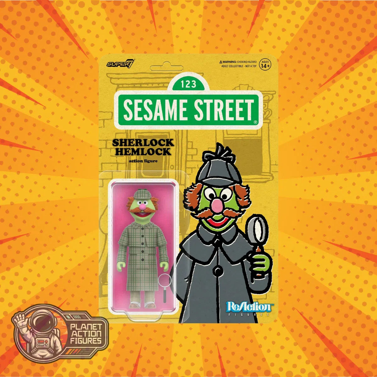 Sesame Street: Sherlock Hemlock: Wave 03: ReAction: Action Figure: Super7