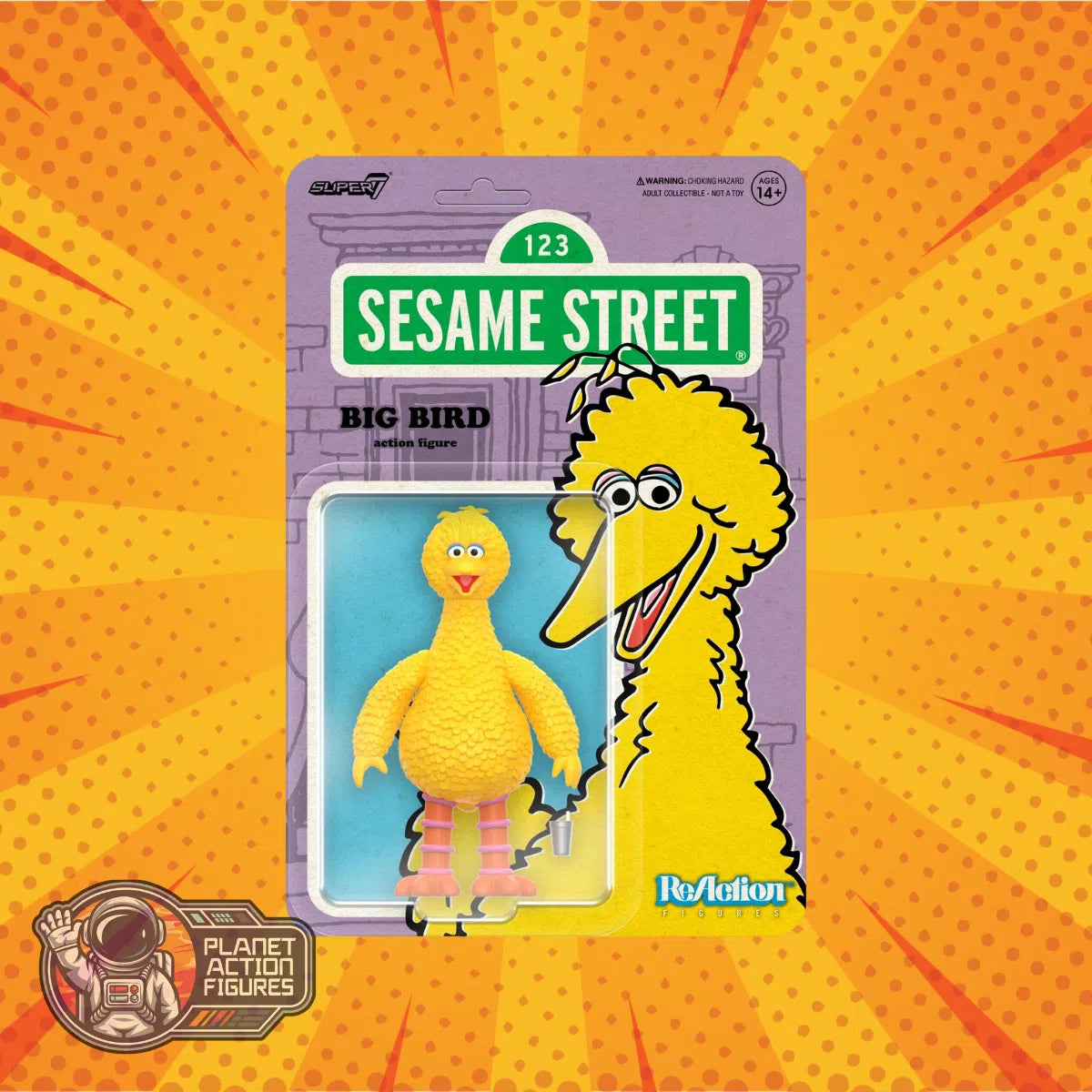 Sesame Street: Big Bird: Wave 03: ReAction: Action Figure: Super7