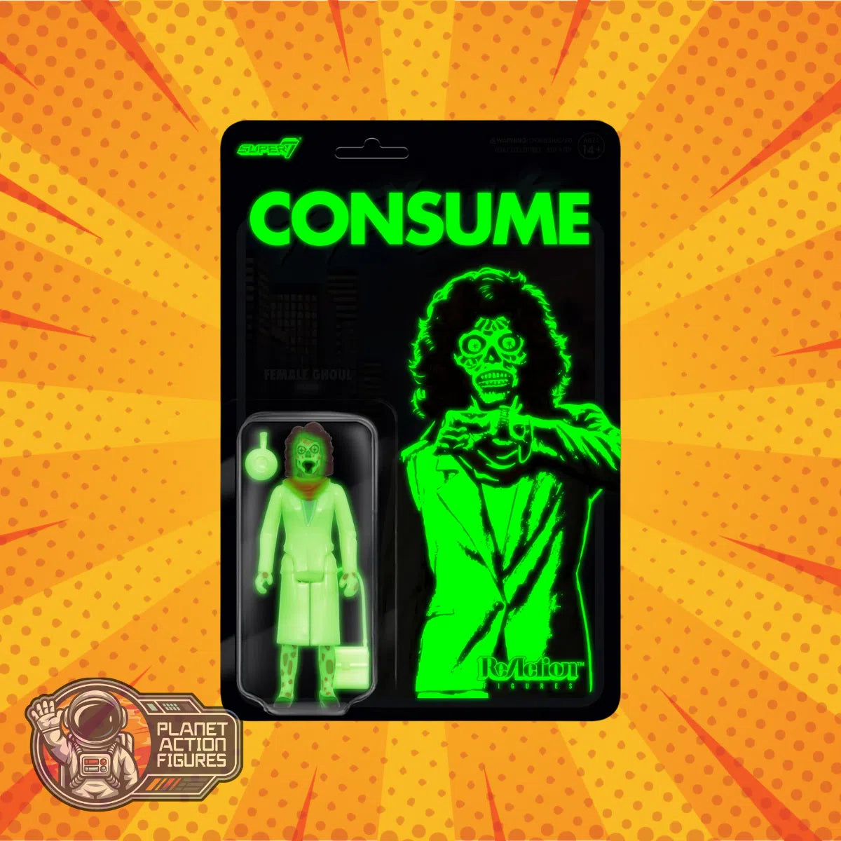 They Live: Female Ghoul: (Glow): Wave 02: ReAction: Action Figure: Super7