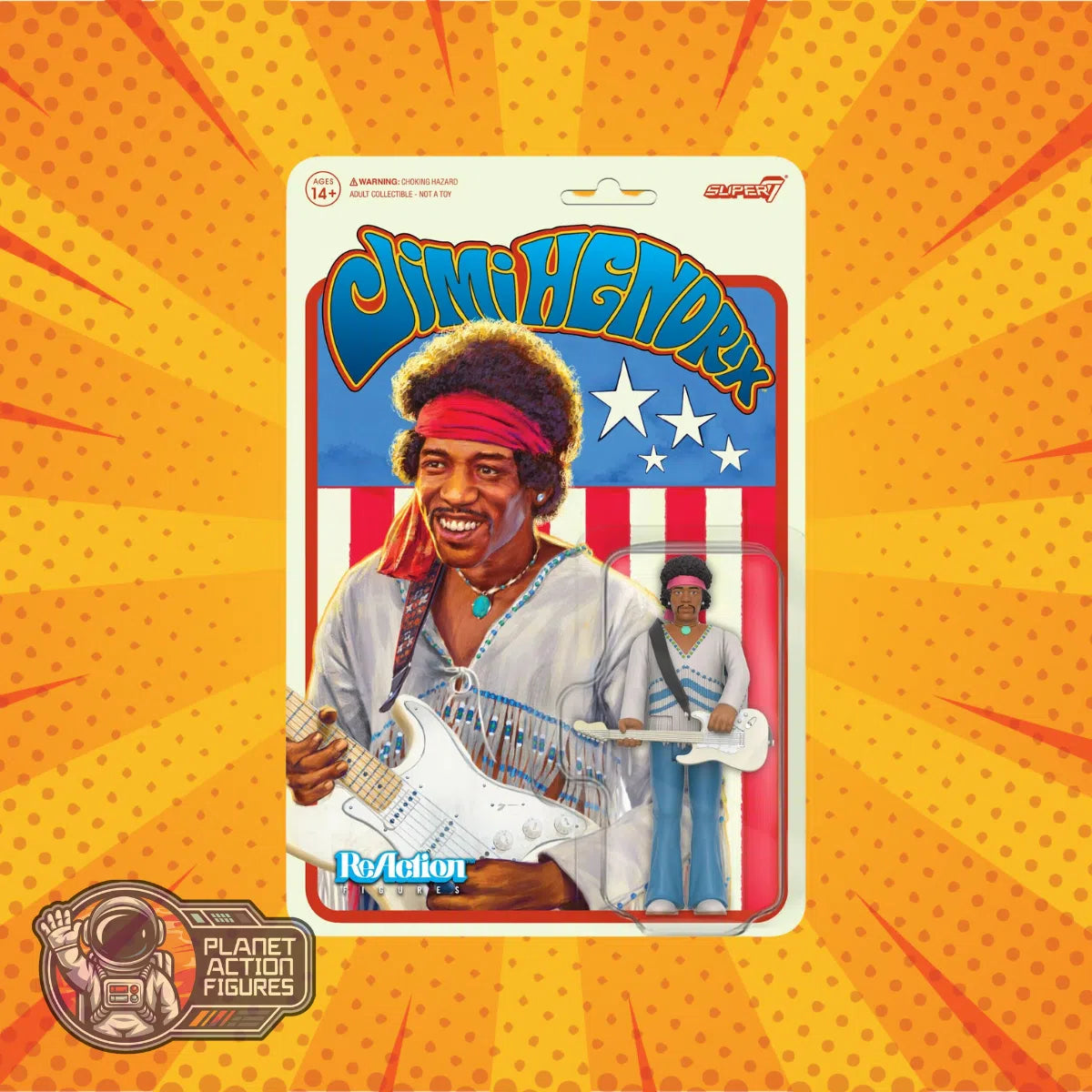 Jimi Hendrix: (Festival): ReAction: Action Figure: Super7