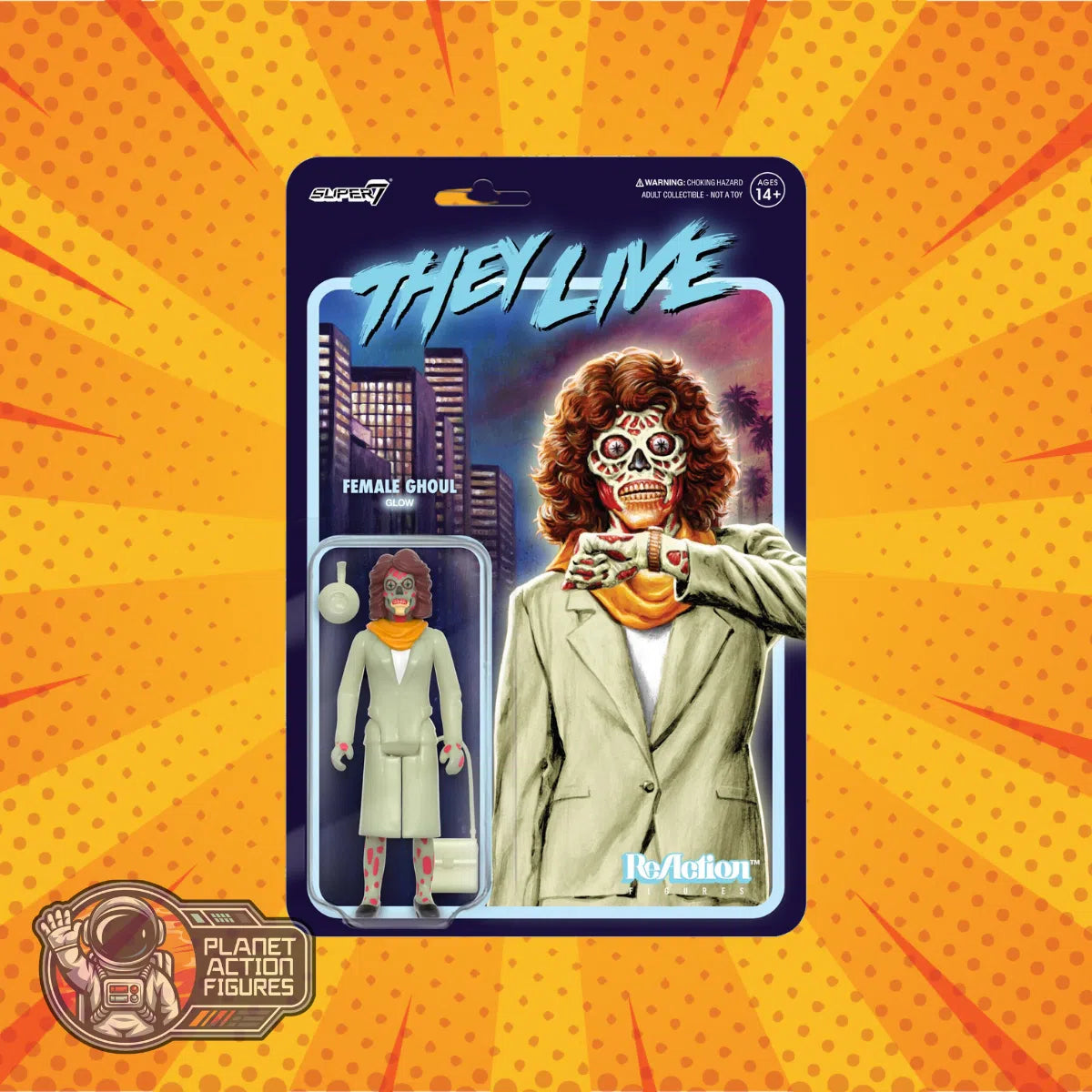 They Live: Female Ghoul: (Glow): Wave 02: ReAction: Action Figure: Super7