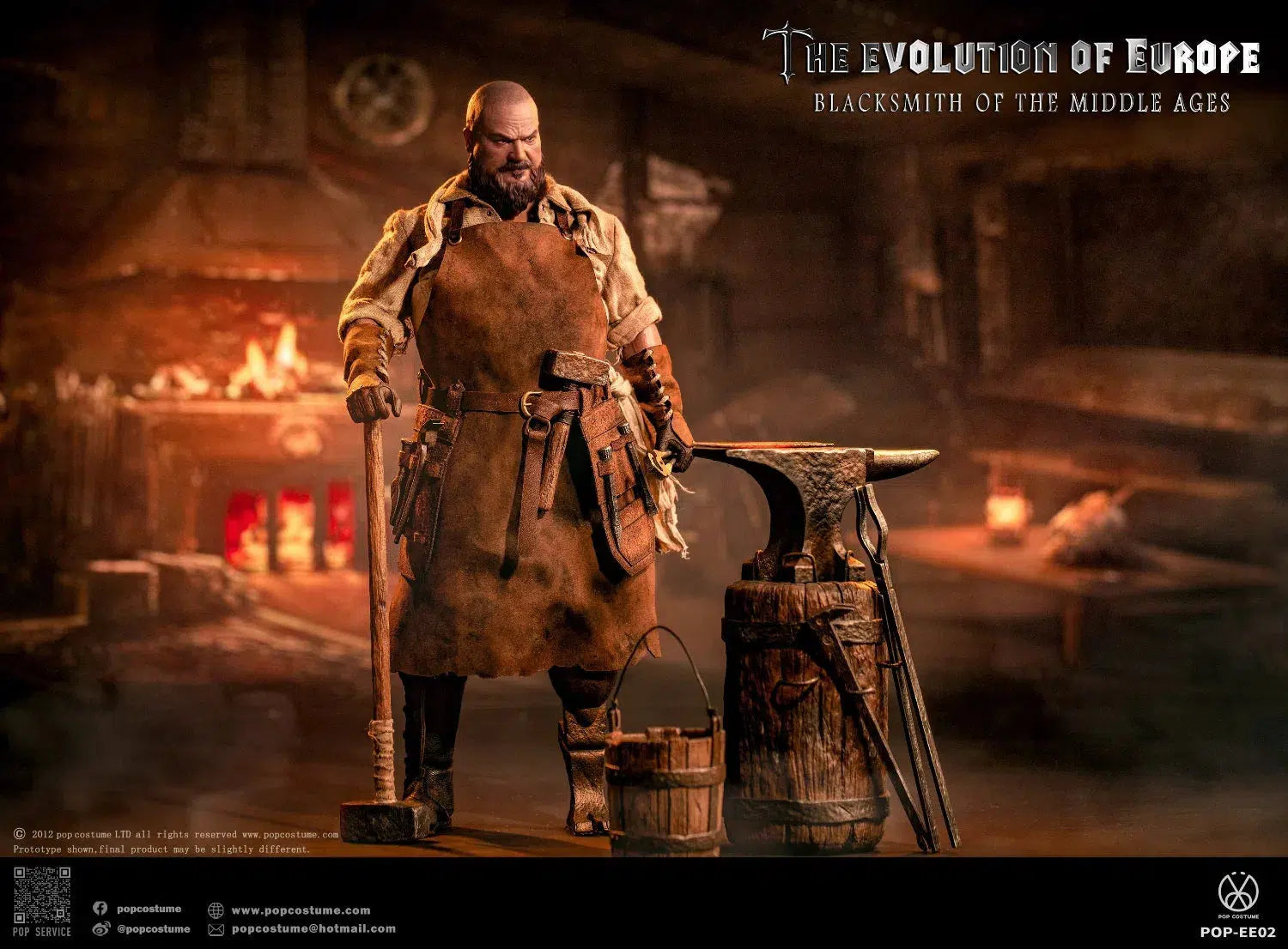 The Evolution of Europe: Blacksmith Of The Middle Ages: POP-EE02: Pop Costume: Sixth Scale Figure: Pop Costume