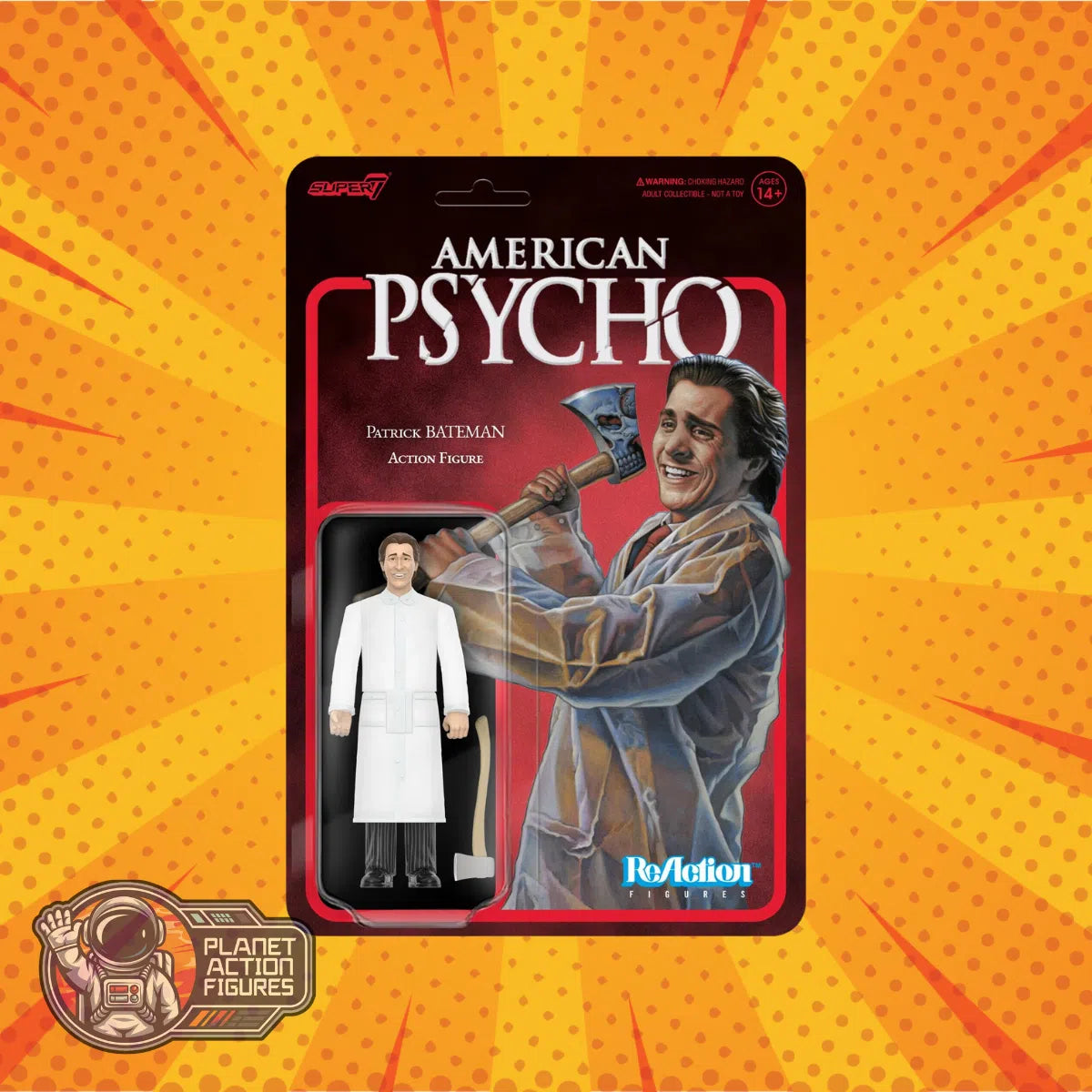 American Psycho (2000): Patrick Bateman (Raincoat): Wave 01: ReAction: Action Figure: Super7