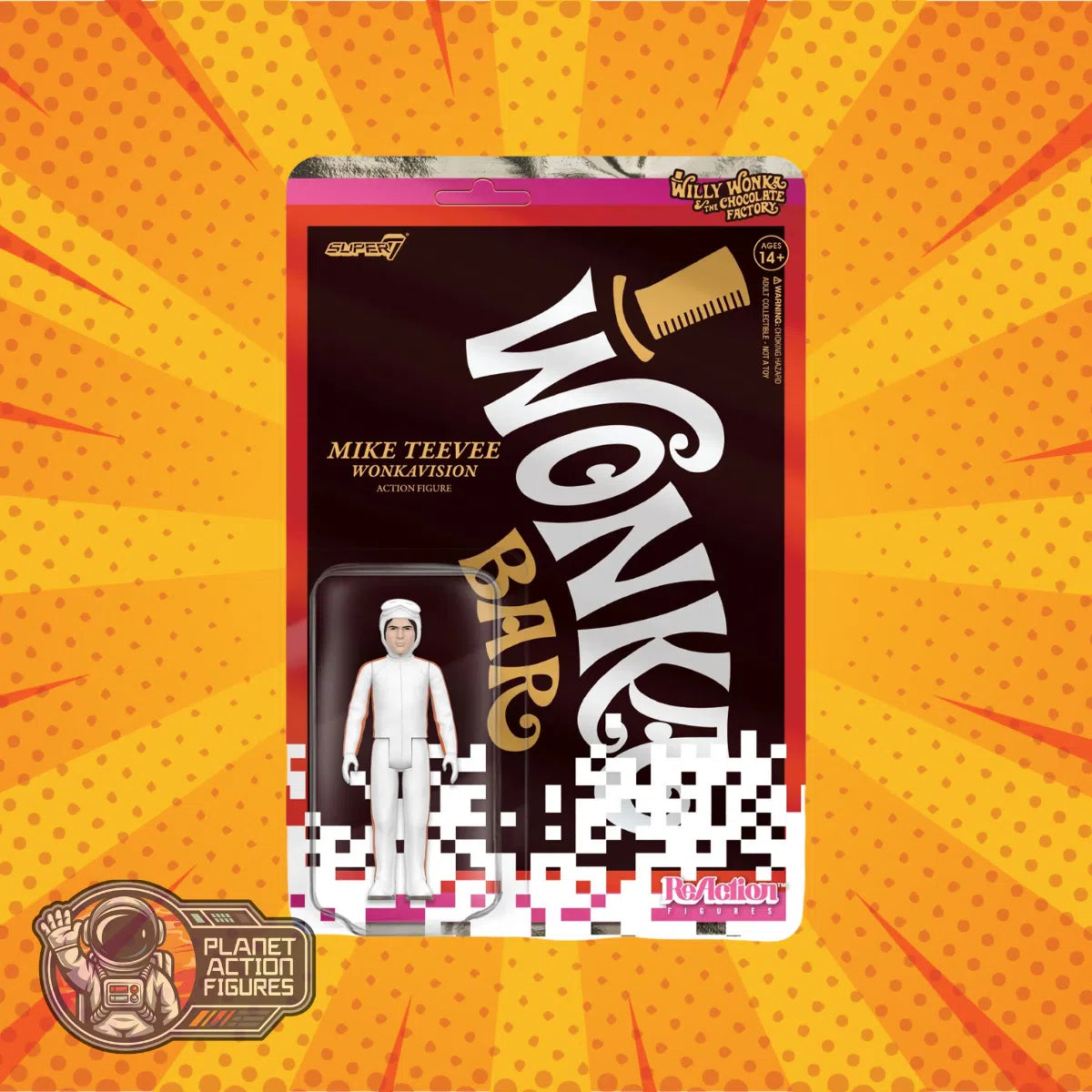 Willy Wonka & The Chocolate Factory (1971): Mike TeeVee: (White Suit): Wave 03: ReAction: Action Figure: Super7