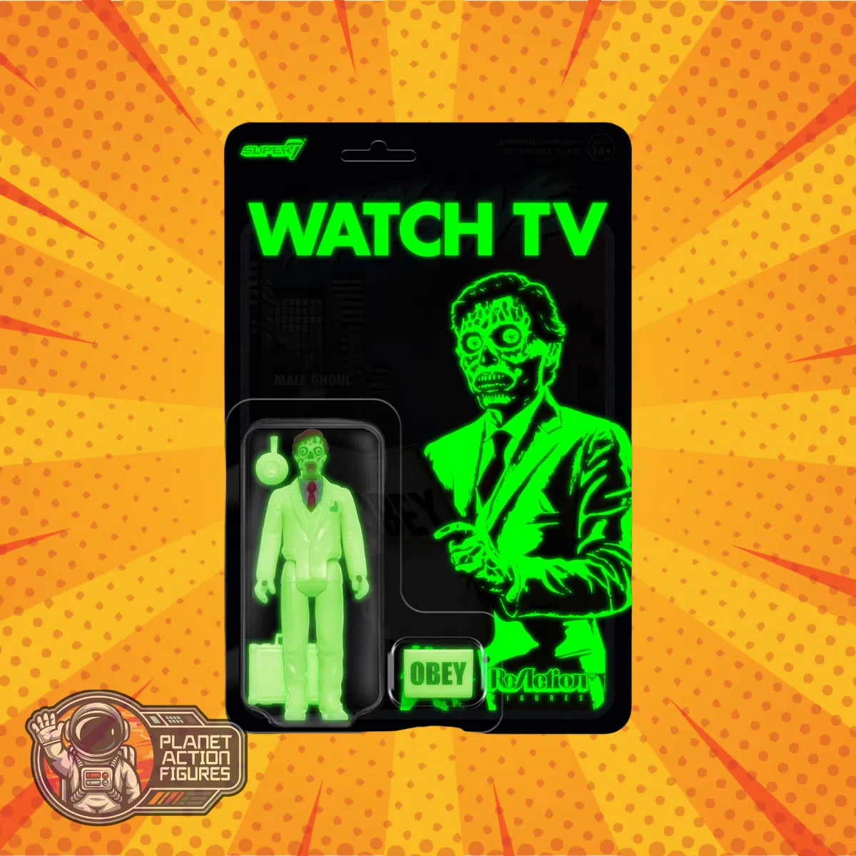 They Live: Male Ghoul: (Glow): Wave 02: ReAction: Action Figure: Super7