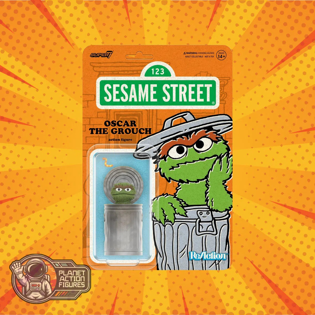 Sesame Street: Oscar The Grouch: Wave 02: ReAction: Action Figure: Super7