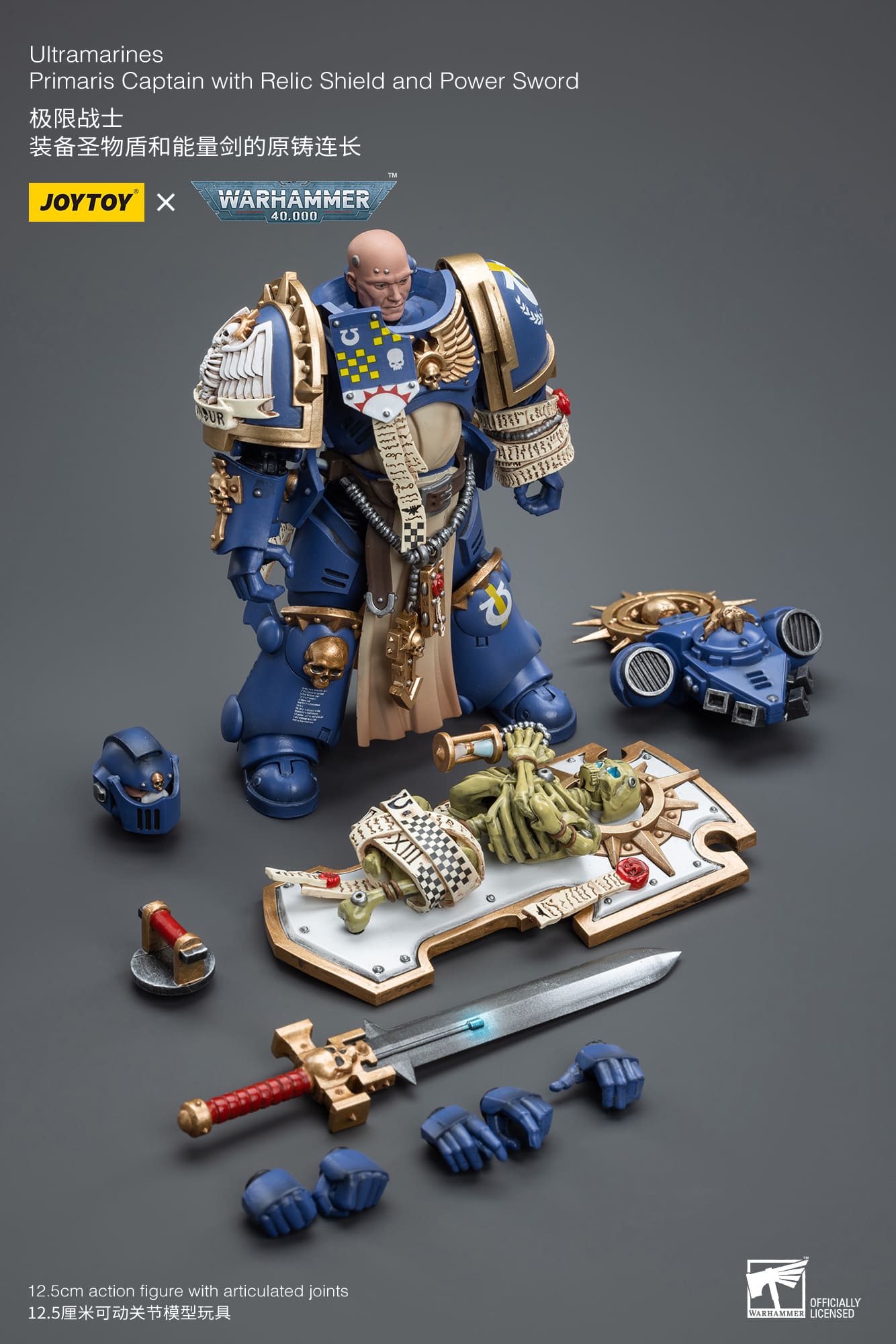 SPARES/REPAIRS Warhammer 40k: Ultramarines: Primaris Captain With Relic Shield And Power Sword SPARES/REPAIRS: Joy Toy
