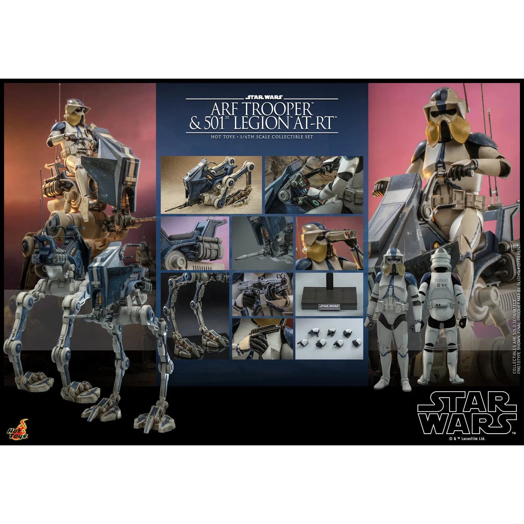 ARF Trooper & 501st Legion AT-RT: Star Wars The Clone Wars: TMS91 Hot Toys