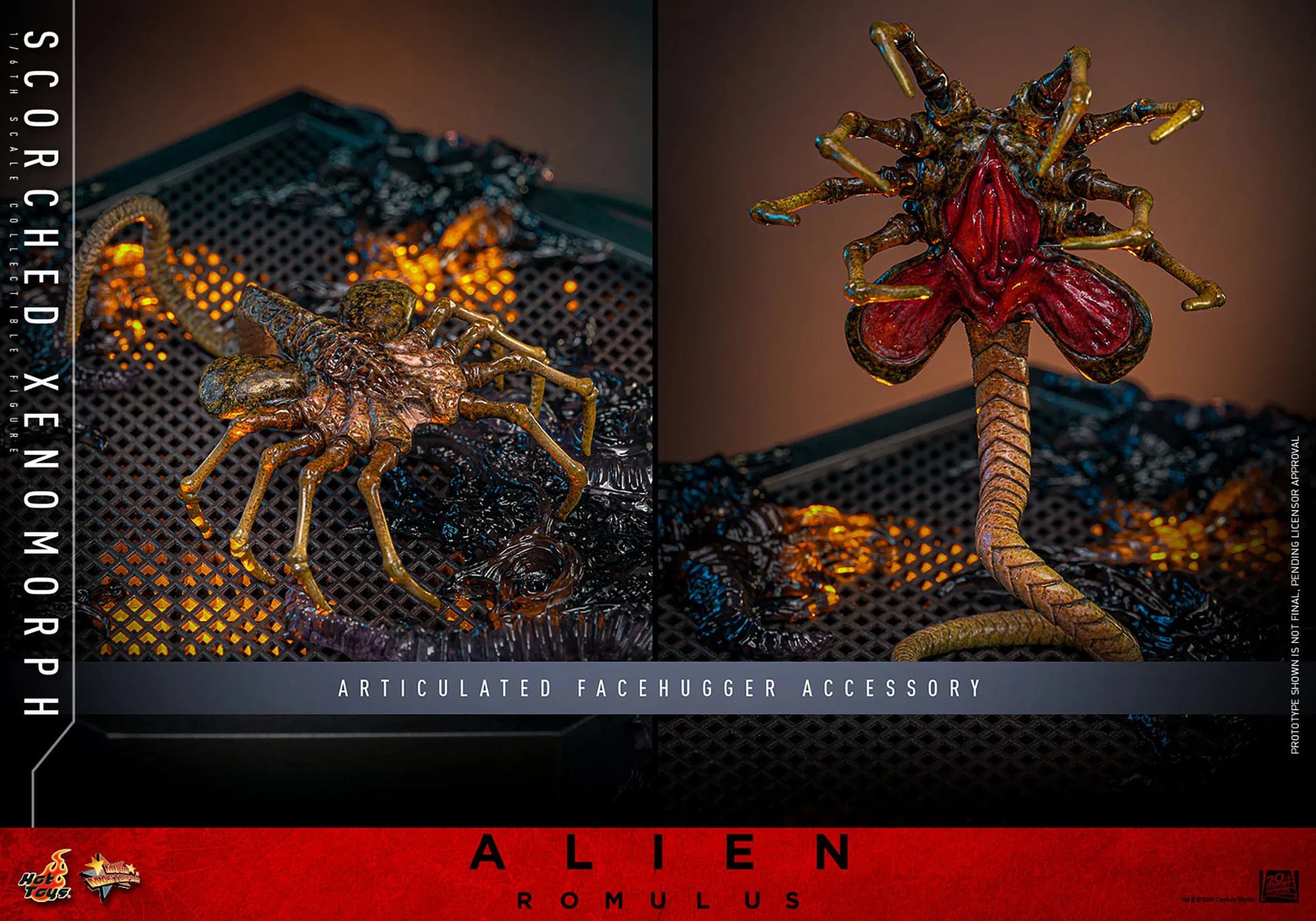 Alien: Romulus: Scorched Xenomorph: 1/6th - Hot Toys Action Figures