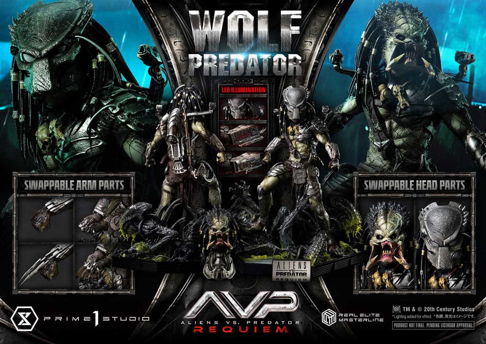 Alien vs. Predator Real Elite Masterline Series Statue 1/3 Requiem Wolf Predator 95 cm - Prime 1 Studio Statues