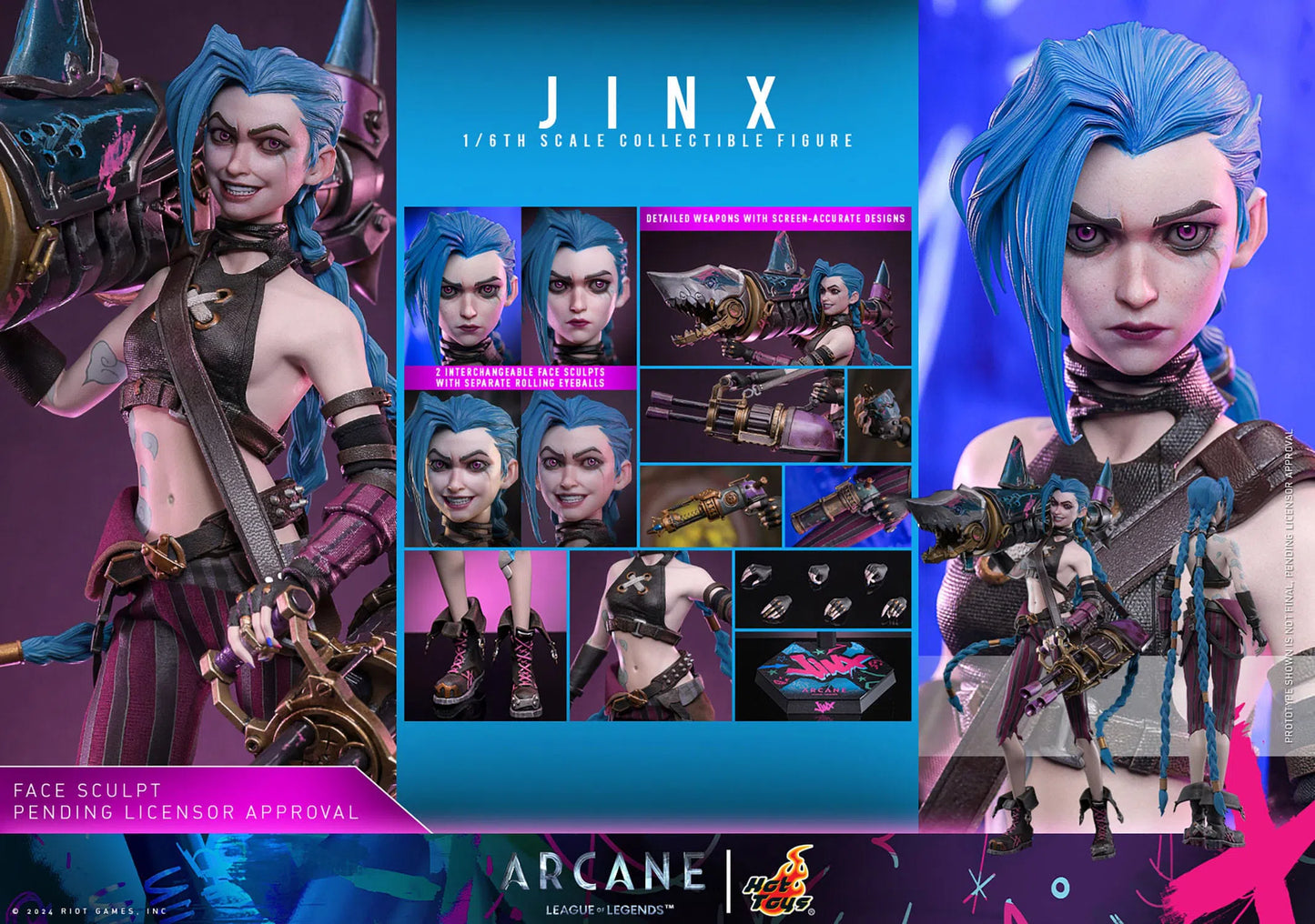 Arcane: Jinx: 1/6th Scale Action Figure - Hot Toys Action Figure