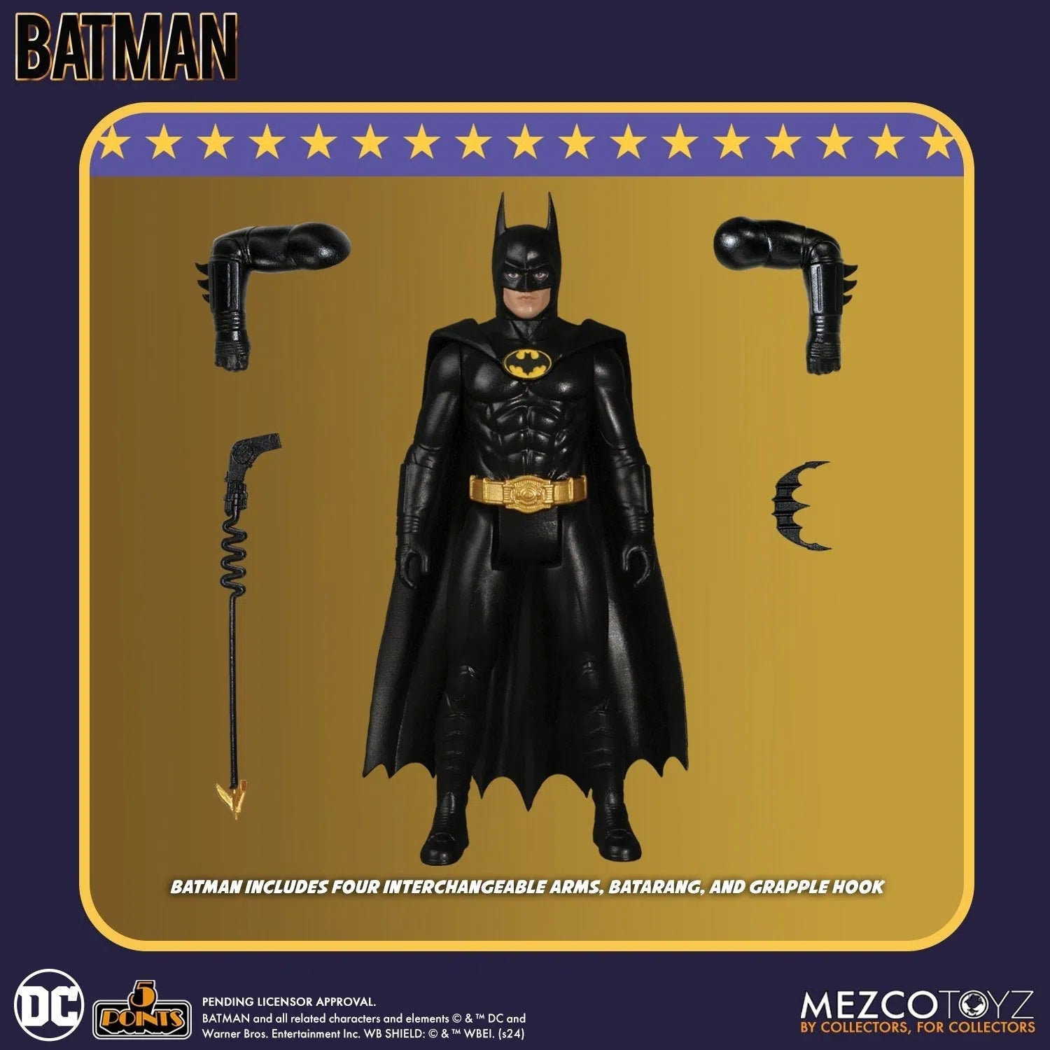 Batman: (1989): 5 Points Figures & Batmobile Set by Mezco – Action Figure, [scale], UK stockist Planet Action Figures