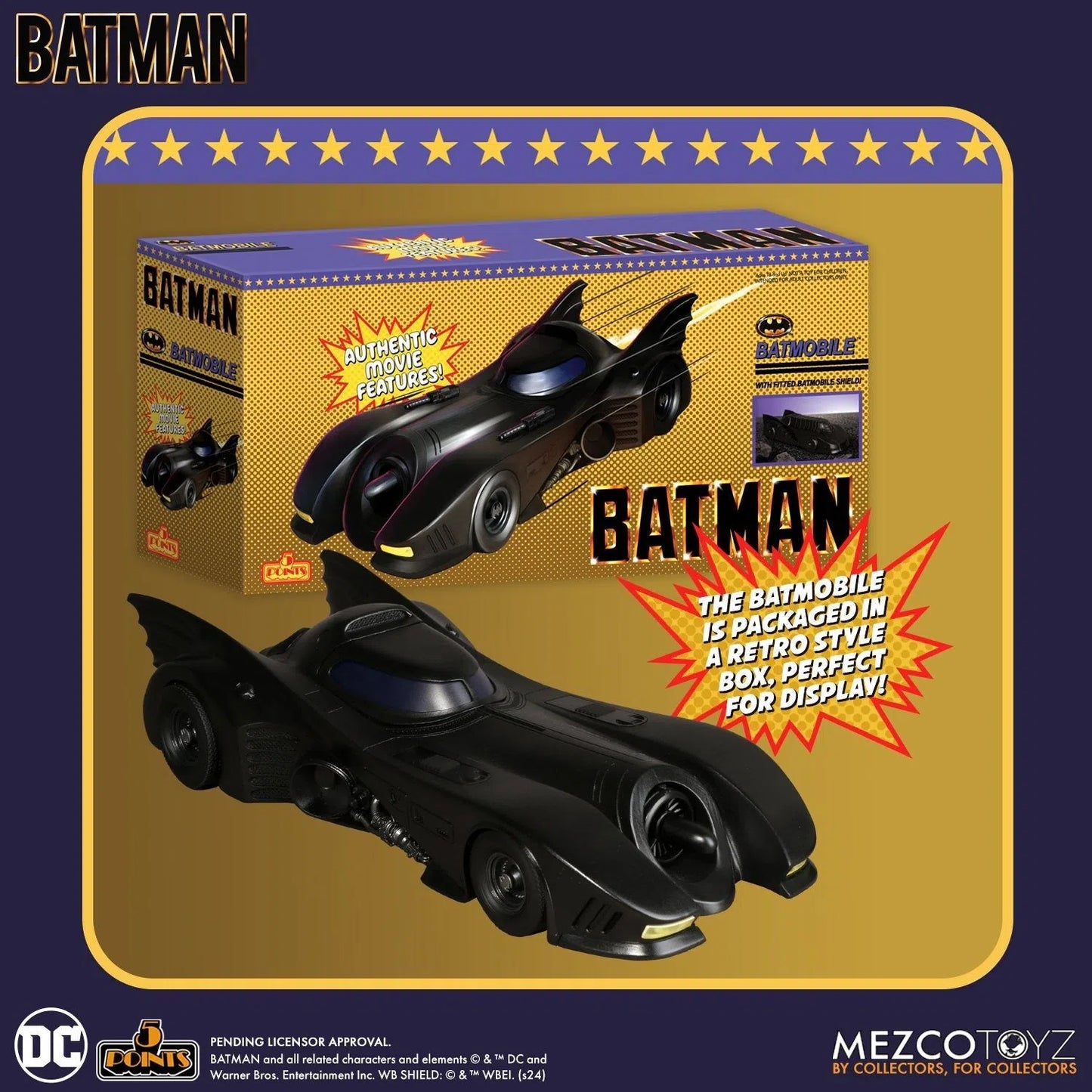 Batman: (1989): 5 Points Figures & Batmobile Set by Mezco – Action Figure, [scale], UK stockist Planet Action Figures