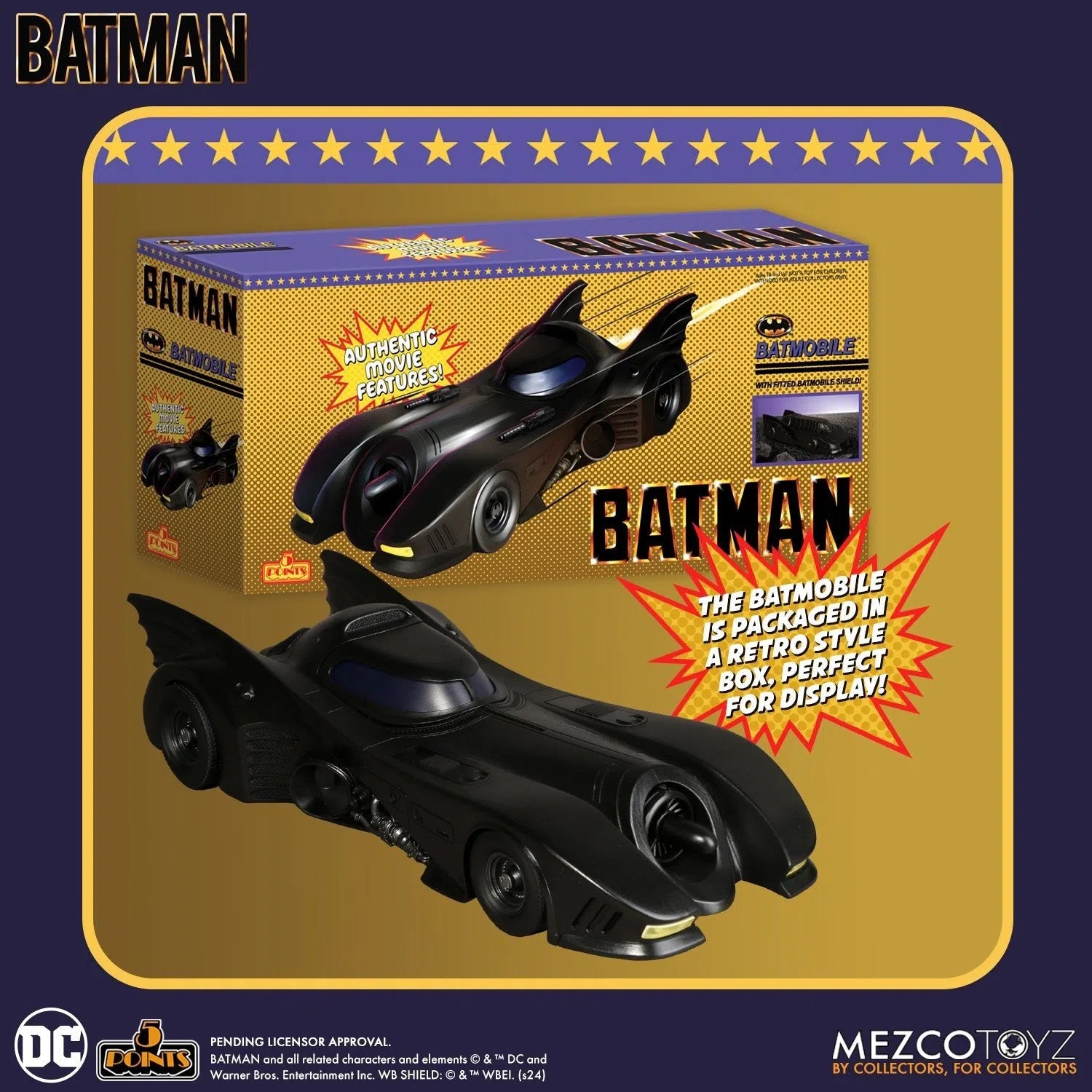 Batman: (1989): 5 Points Figures & Batmobile Set Mezco