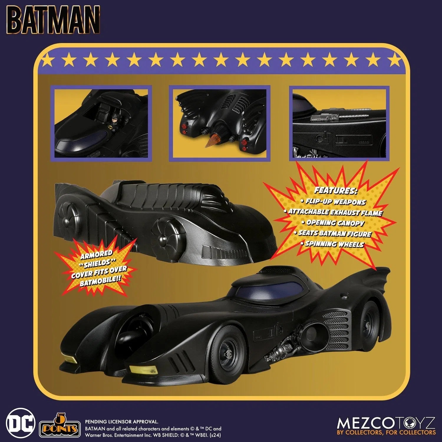 Batman: (1989): 5 Points Figures & Batmobile Set by Mezco – Action Figure, [scale], UK stockist Planet Action Figures