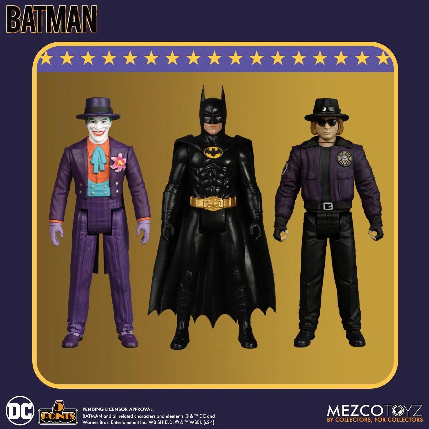 Batman: (1989): 5 Points Figures & Batmobile Set by Mezco – Action Figure, [scale], UK stockist Planet Action Figures