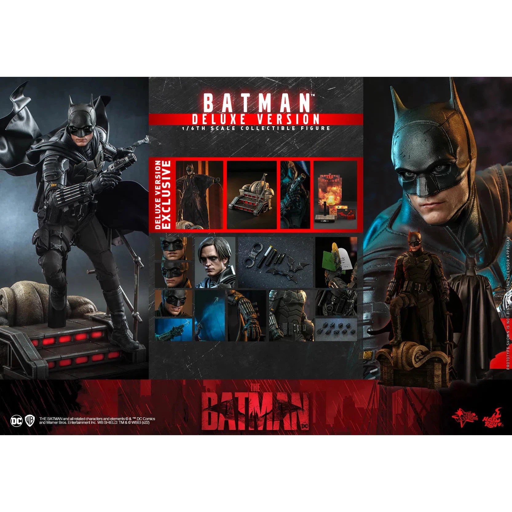 Batman Deluxe: The Batman: DC Comics: MMS639 by Hot Toys – Action Figure, [scale], UK stockist Planet Action Figures