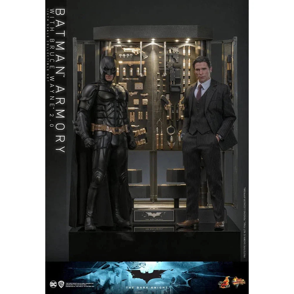 Batman: The Dark Knight: Armory With Bruce Wayne & Batman: 2.0 - Hot Toys Action Figure