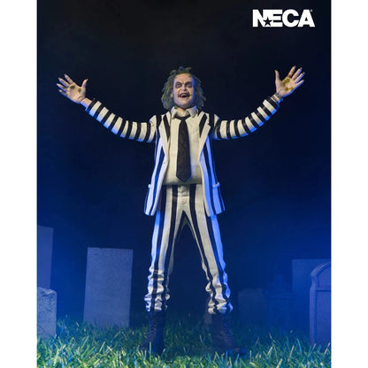 Beetlejuice (1988): Beetlejuice: Black & White Suit: 7 Inch: Action Figure - Neca Action Figure