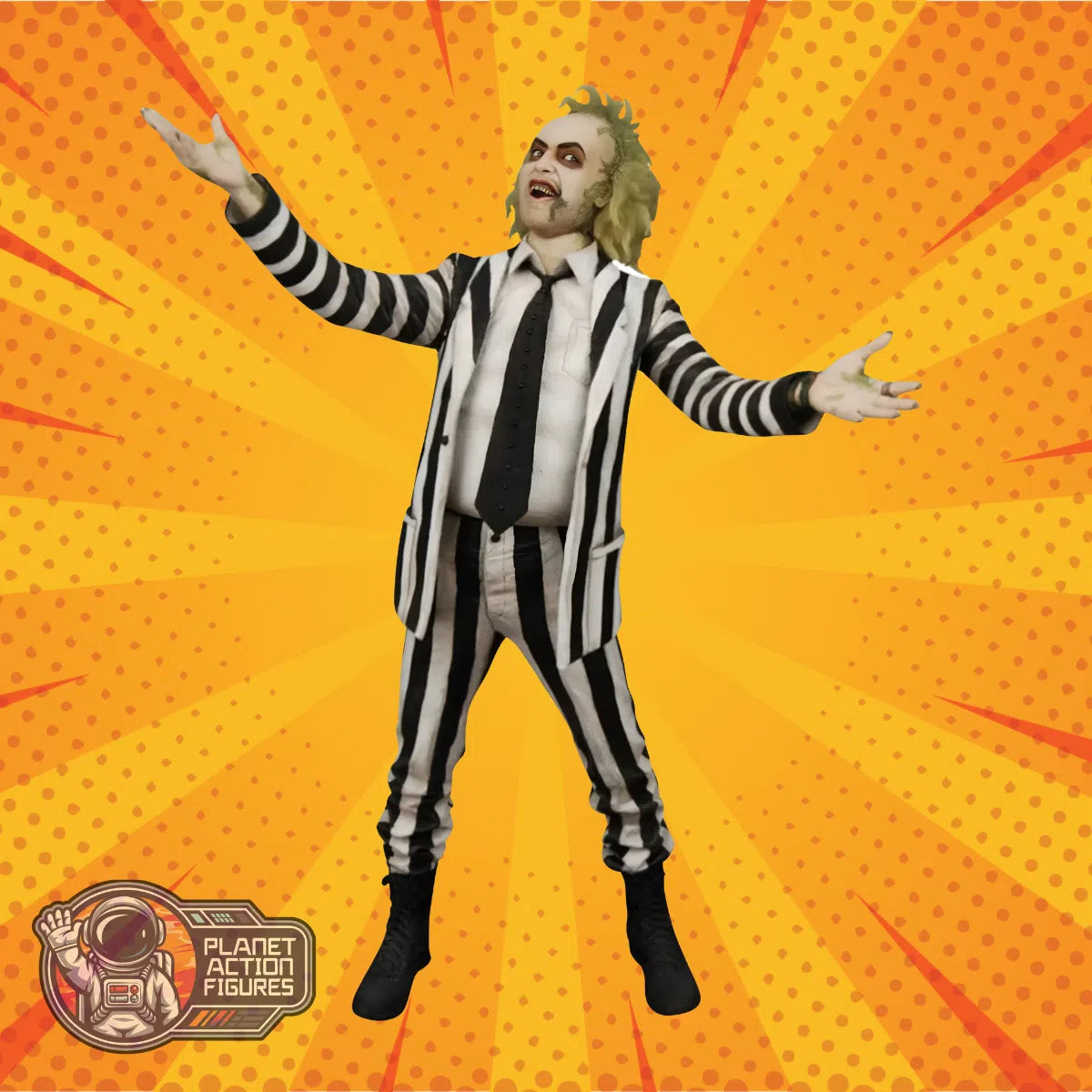 Beetlejuice (1998): Striped Suit Beetlejuice: 1/4 Scale Action Figure With Sound Neca