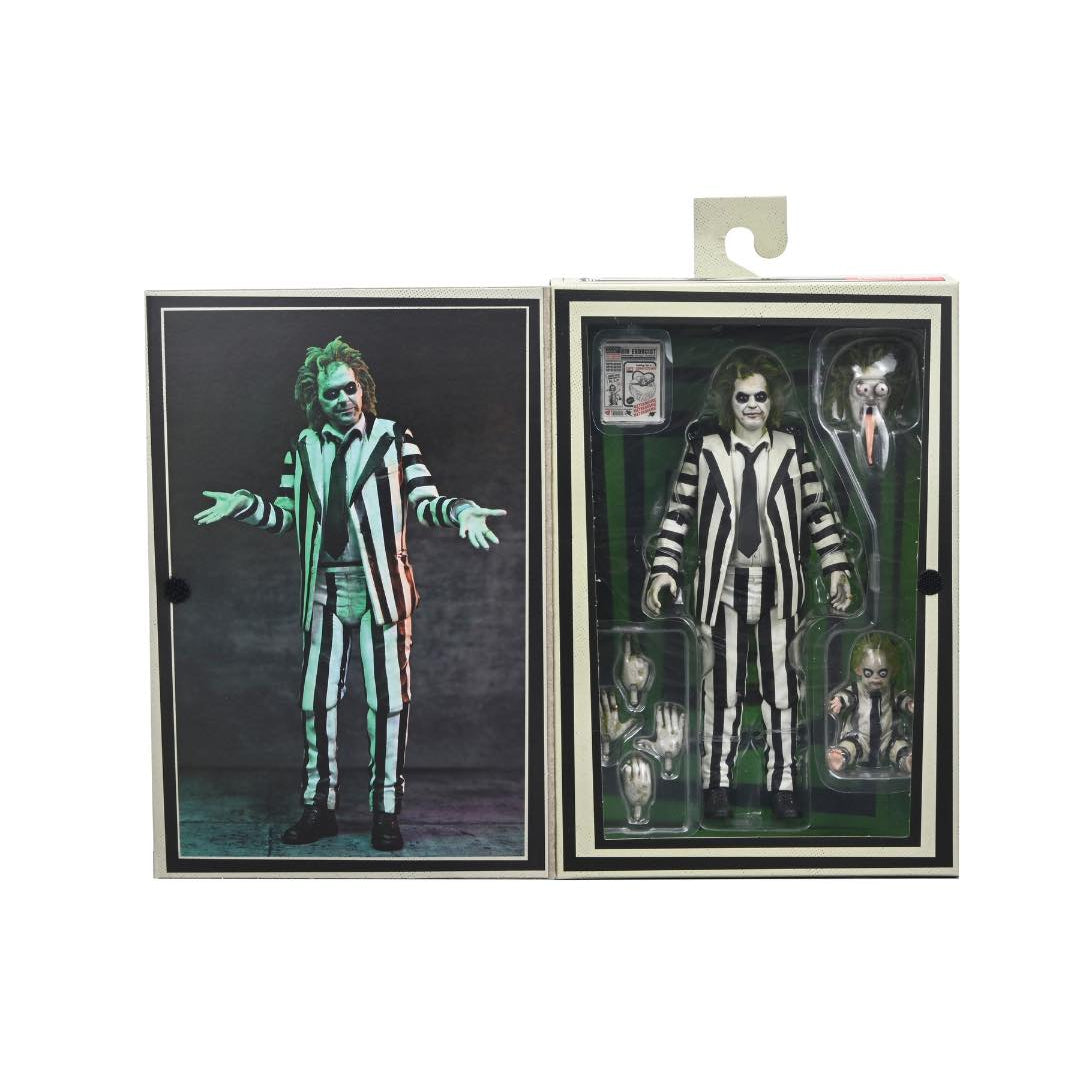 Beetlejuice Beetlejuice: Beetlejuice (Striped Suit): Ultimate 7" Action Figure Neca