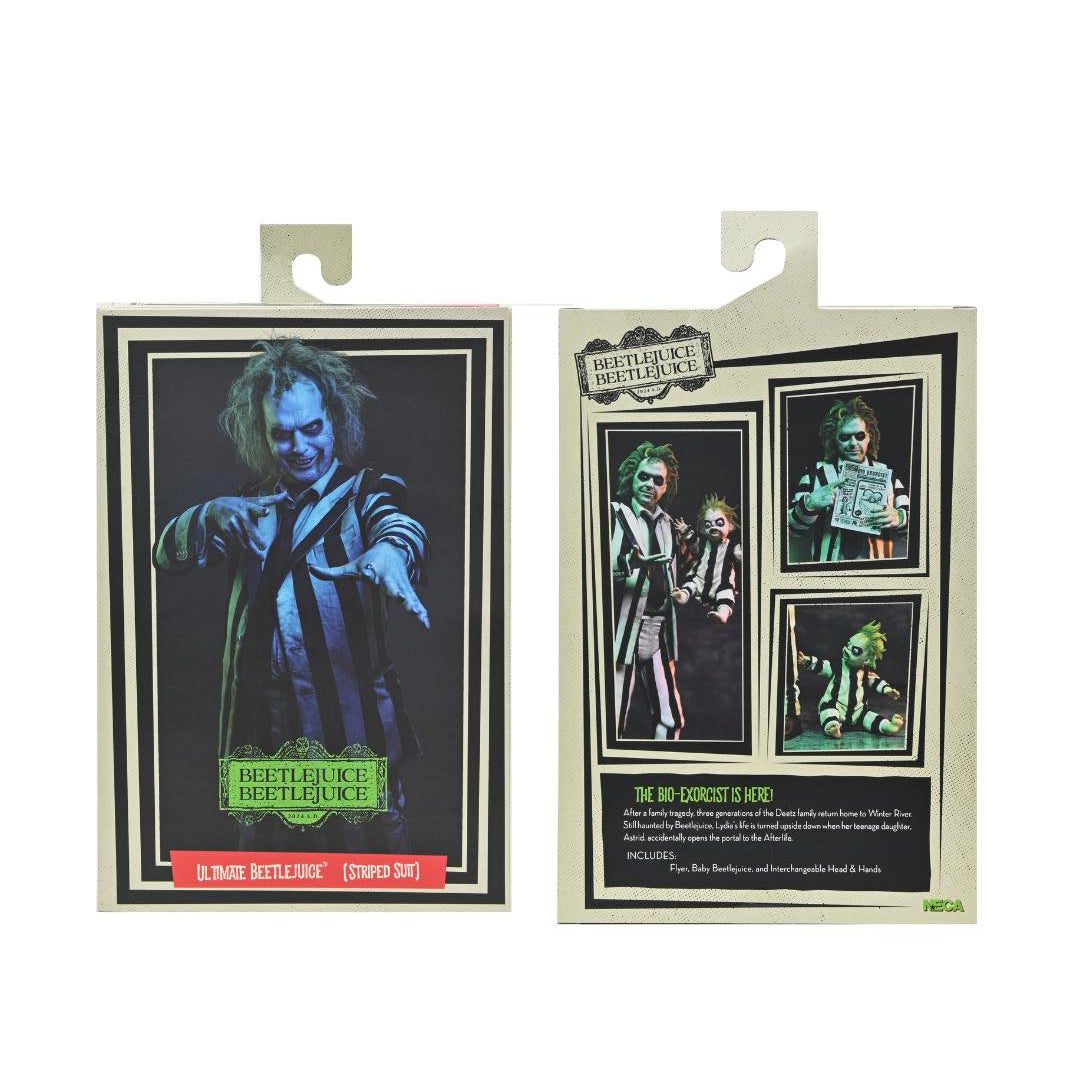 Beetlejuice Beetlejuice: Beetlejuice (Striped Suit): Ultimate 7" Action Figure Neca