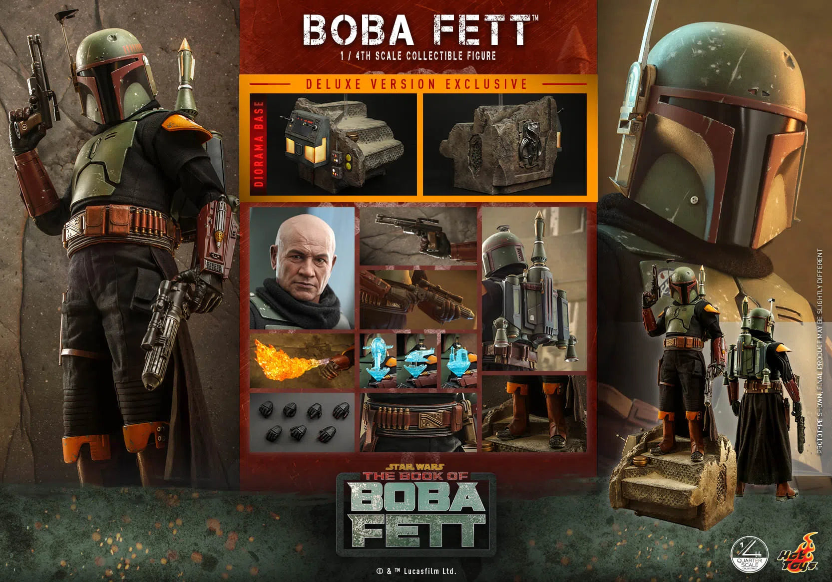 Boba Fett: Deluxe: Star Wars: The Book Of Boba Fett: Quarter Scale: QS023 Hot Toys