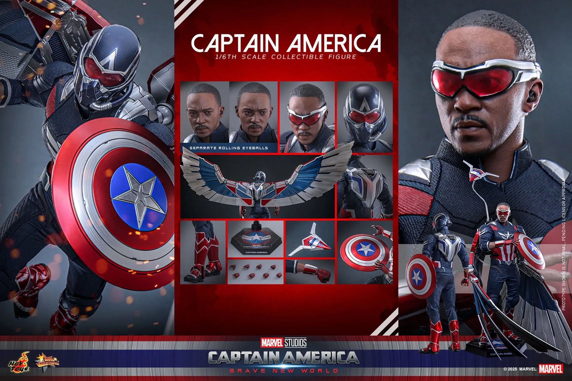 Captain America: Brave New World: Captain America: MMS779: 1/6th Scale Action Figure: Hot Toys by Hot Toys – Action Figure, [scale], UK stockist Planet Action Figures