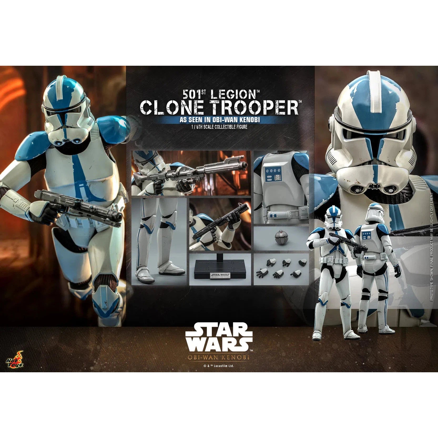 Clone Trooper: 501st Legion: Star Wars: Obi-Wan Kenobi: TMS92 by Hot Toys – Action Figure, [scale], UK stockist Planet Action Figures