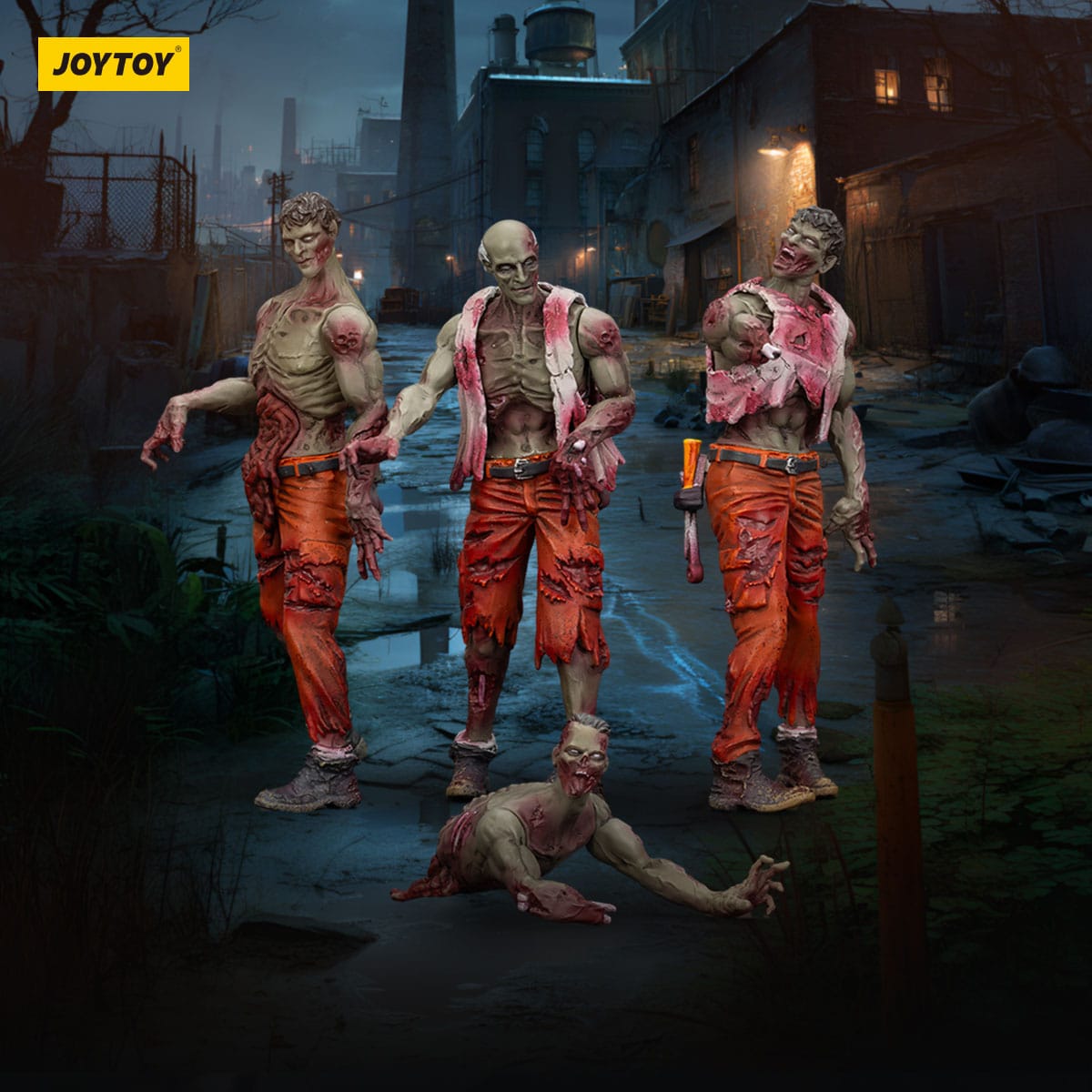 Dark Source: Zombie Mechanic Team: Action Figure 4 Pack: Joy Toy - Joy Toy Action Figure