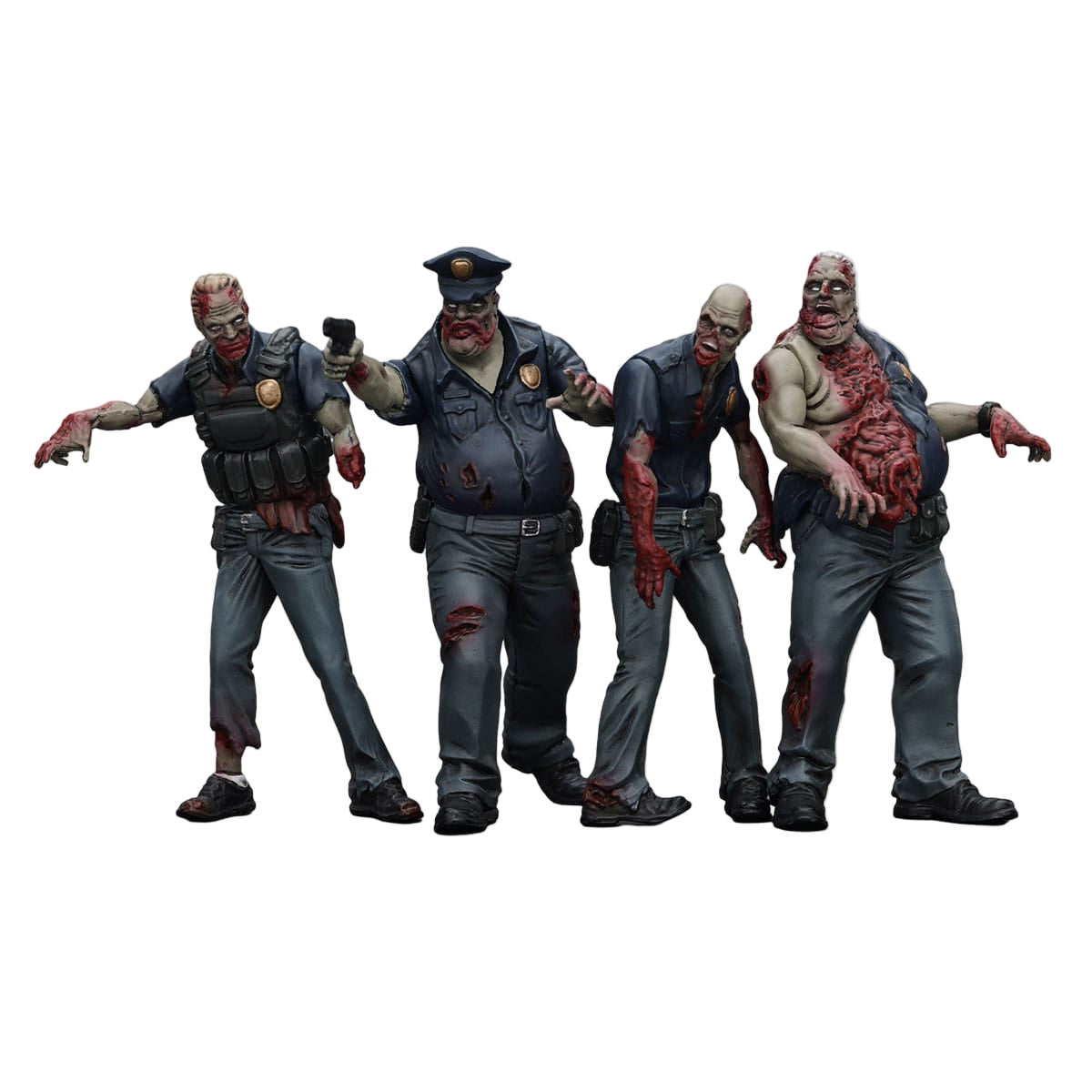 Dark Source: Zombie Police (Male): Action Figure 4 Pack: Joy Toy - Joy Toy Action Figure