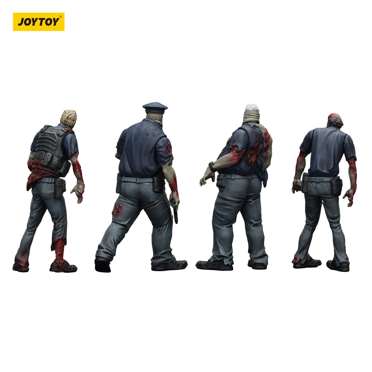 Dark Source: Zombie Police (Male): Action Figure 4 Pack: Joy Toy - Joy Toy Action Figure