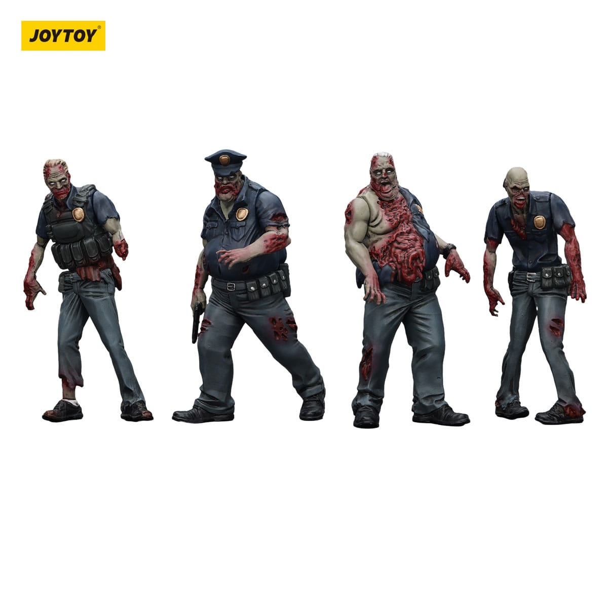 Dark Source: Zombie Police (Male): Action Figure 4 Pack: Joy Toy - Joy Toy Action Figure