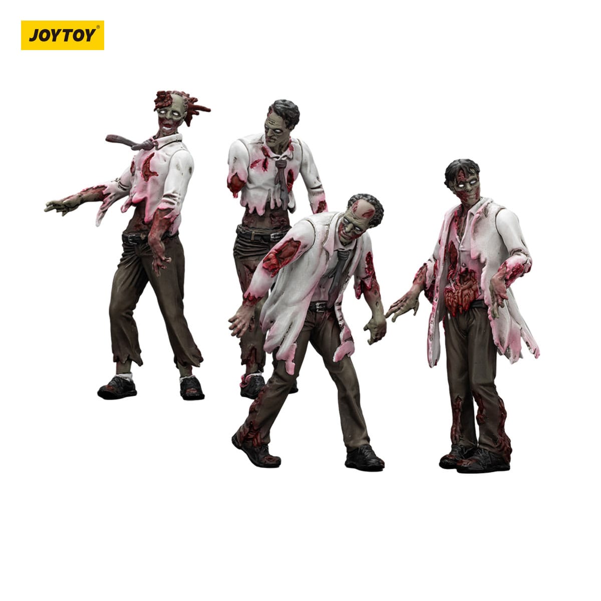 Dark Source: Zombie Scientists (Male): Action Figure 4 Pack: Joy Toy - Joy Toy Action Figure