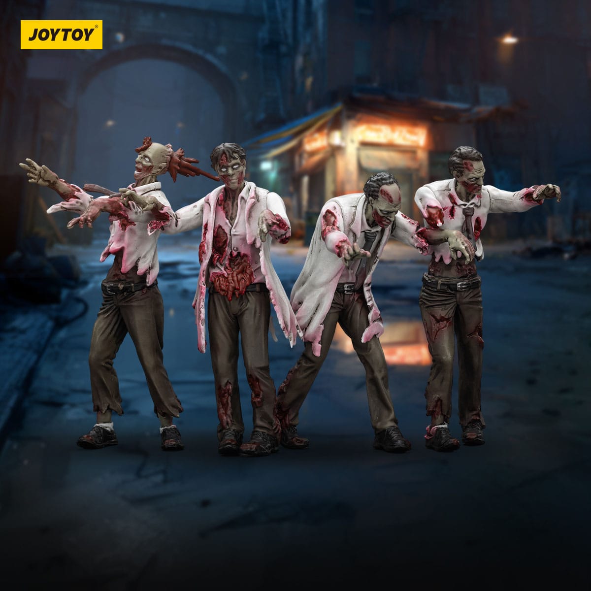 Dark Source: Zombie Scientists (Male): Action Figure 4 Pack: Joy Toy - Joy Toy Action Figure