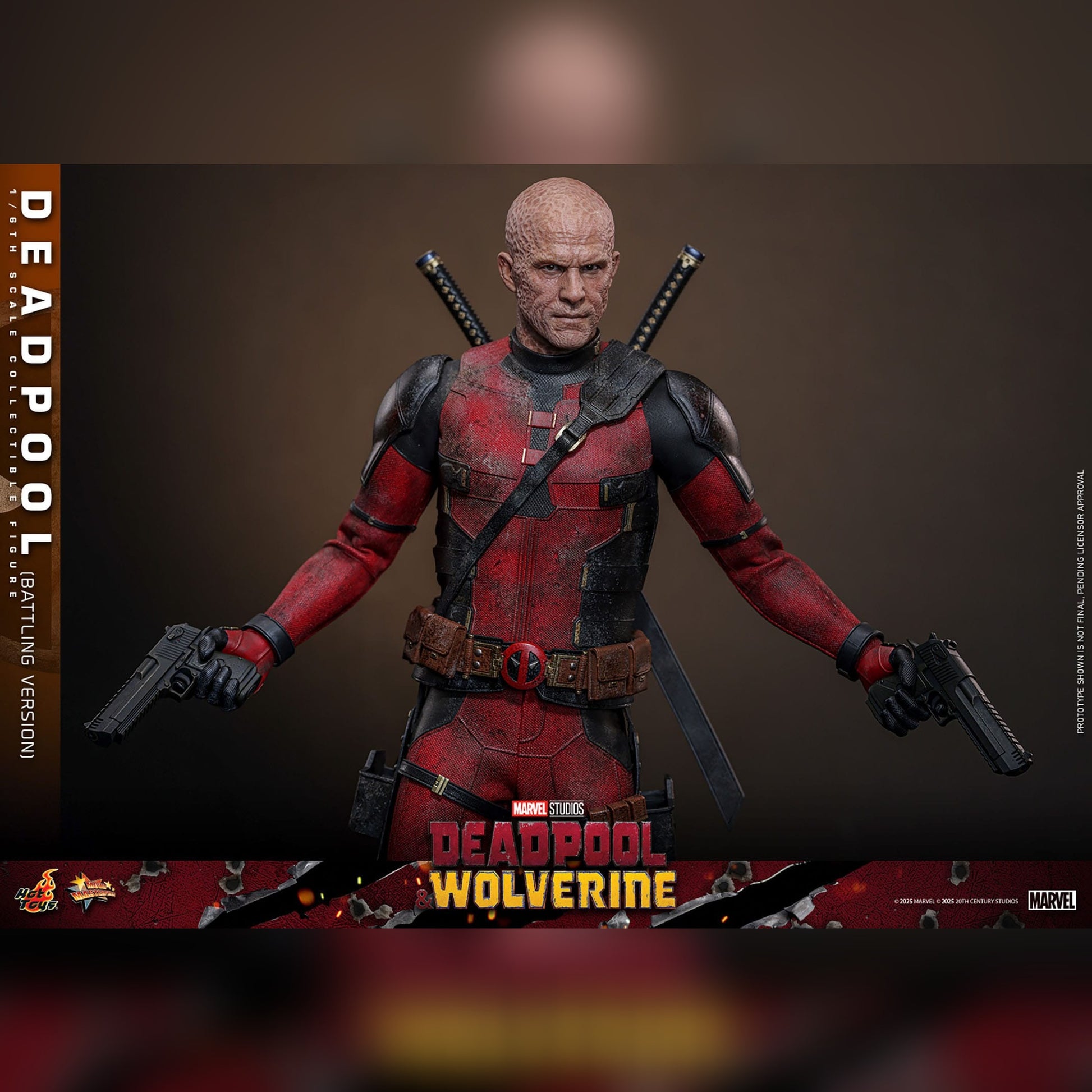 Deadpool & Wolverine: Deadpool: Battling Version: 1/6th - Hot Toys Action Figures