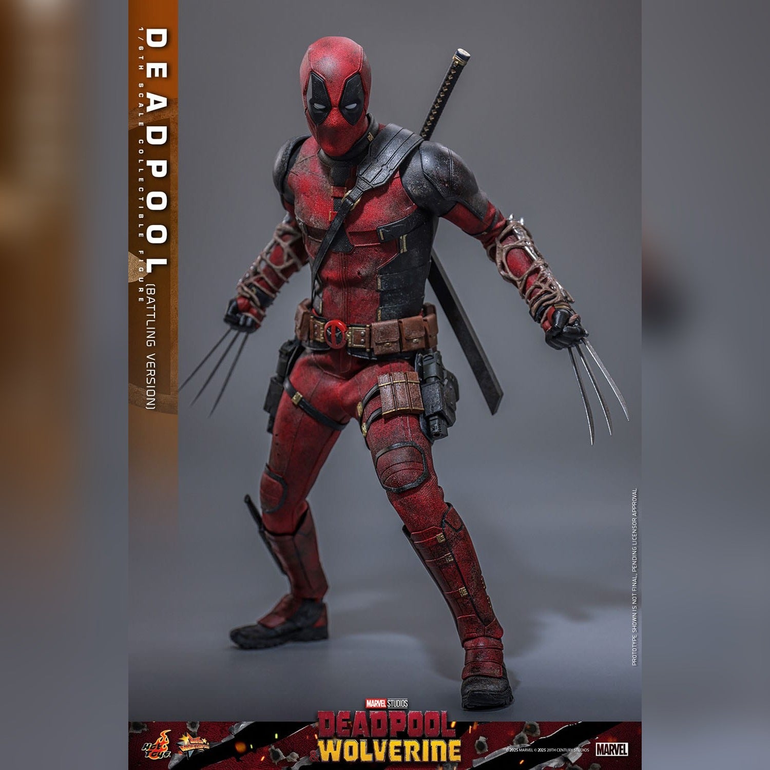 Deadpool & Wolverine: Deadpool: Battling Version: 1/6th - Hot Toys Action Figures