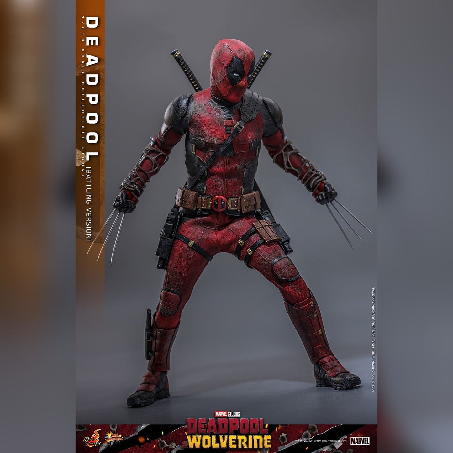 Deadpool & Wolverine: Deadpool: Battling Version: 1/6th - Hot Toys Action Figures