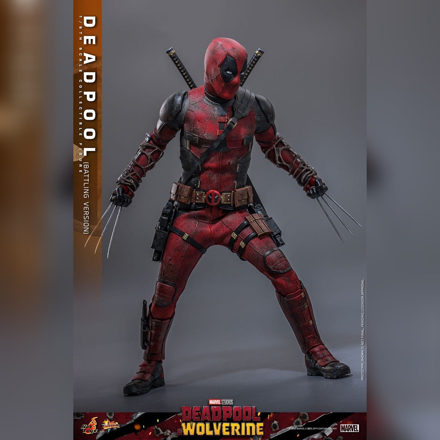 Deadpool & Wolverine: Deadpool: Battling Version: 1/6th - Hot Toys Action Figures